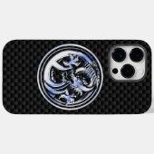 Chrome Dragon Crest op koolstofvezel Case-Mate iPhone Case (Achterkant (horizontaal))