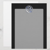 Chrome Dragon Crest zwarte koolstofvezel Afdrukken (Voorkant / Achterkant)