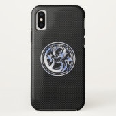 Chrome Dragon Crest zwarte koolstofvezel Afdrukken Case-Mate iPhone Case (Achterkant)