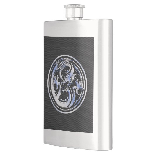 Chrome Dragon Crest zwarte koolstofvezel Afdrukken Flacon (Links)