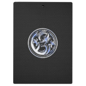 Chrome Dragon Crest zwarte koolstofvezelprint Klembord (Achterkant)