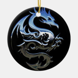 Chrome Dragon Ornament