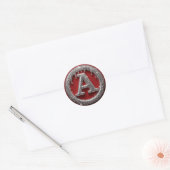 Chrome Drip Letter A Monogram Glitter Pictogram Ronde Sticker (Envelop)