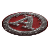 Chrome Drip Letter A Monogram Glitter Pictogram Snijplank (Hoek)
