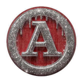 Chrome Drip Letter A Monogram Glitter Pictogram Snijplank