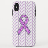 Chrome en Crystals Pink Ribbon Awareness Knit Case-Mate iPhone Case (Achterkant)