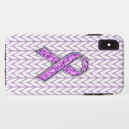 Chrome en Crystals Pink Ribbon Awareness Knit Case-Mate iPhone Case (Achterkant (horizontaal))