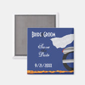 Chrome en Lace Biker Save the Date Magnet (Voorkant / Achterkant)