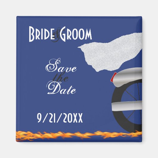 Chrome en Lace Biker Save the Date Magnet (Voorkant)