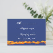 Chrome en Lace Biker Wedding RSVP Kaartje (Staand voorkant)