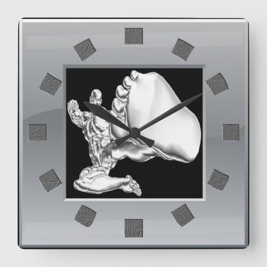 Chrome Fighter Wall klok (Voorkant)