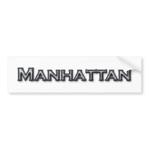 Chrome Finish Manhattan NY Text Logo