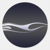 Chrome Flames Ronde Sticker (Voorkant)