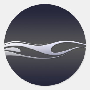 Chrome Flames Ronde Sticker