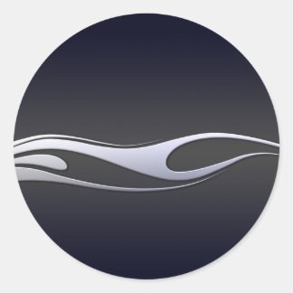 Chrome Flames Ronde Sticker