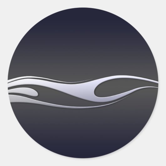 Chrome Flames Ronde Sticker (Voorkant)