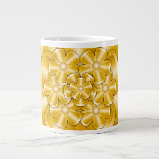 Chrome Flowers - Gold Giant Coffee Mok (Voorkant)