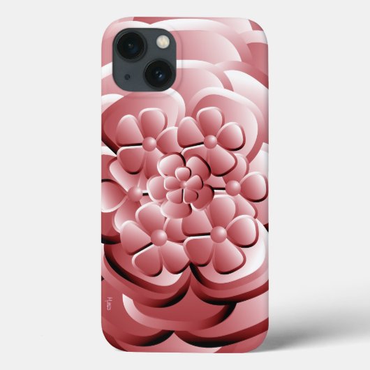 Chrome Flowers - Rubescent Hoesje-Mate iPhone Case (Achterkant)