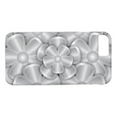 Chrome Flowers - Silver Hoesje-Mate iPhone Case (Achterkant (Horizontaal))