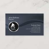 Chrome French Horn Icon Musician Business Card Visitekaartje (Voorkant)