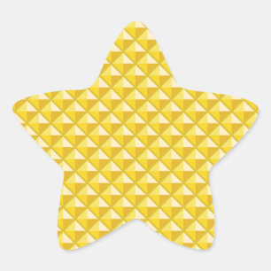 Chrome geel, enamel look, bestudeerd raster ster sticker