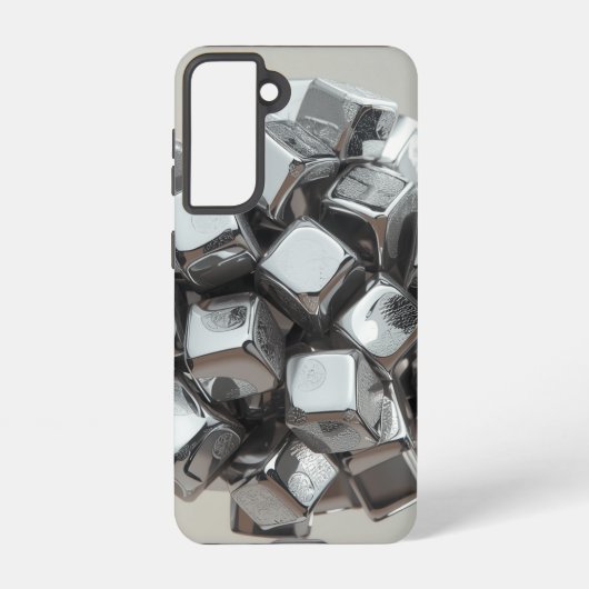 Chrome Geometric Cubes Samsung Hoesje Samsung Galaxy Hoesje (Achterkant)