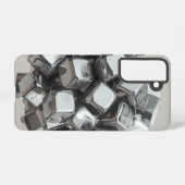 Chrome Geometric Cubes Samsung Hoesje Samsung Galaxy Hoesje (Achterkant horizontaal)