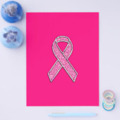 Chrome Glitter Style Pink Ribbon Awareness Flyer (Enkel)