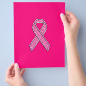Chrome Glitter Style Pink Ribbon Awareness Flyer (Hand)