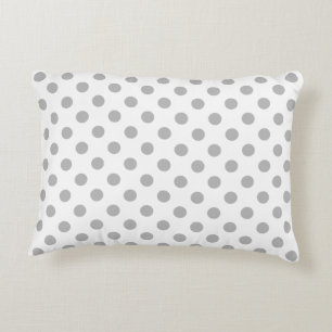 Chrome Gray Polka Dots Circles Accent Kussen