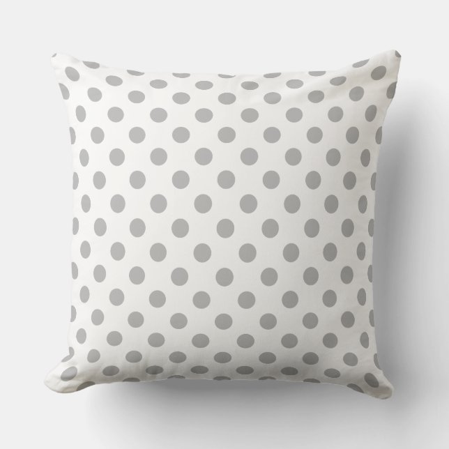 Chrome Gray Polka Dots Circles Kussen (Voorkant)