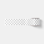 Chrome Gray Polka Dots Circles Satijnen Lint (Voorkant)