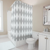Chrome Grey Argyle lichtgrijs Small Diamond Shape Douchegordijn (In situ)
