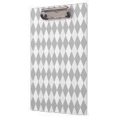 Chrome Grey Argyle lichtgrijs Small Diamond Shape Klembord (Links)
