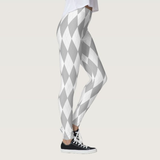 Chrome Grey Argyle lichtgrijs Small Diamond Shape Leggings (Rechts)