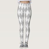 Chrome Grey Argyle lichtgrijs Small Diamond Shape Leggings (Voorkant)