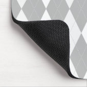 Chrome Grey Argyle lichtgrijs Small Diamond Shape Muismat (Hoek)
