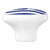 Chrome haaien op Nautical Navy Blue Stripes Print Keramische Knop (Zijkant)