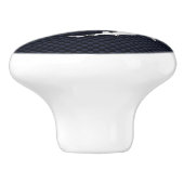 Chrome haaien op Nautical Navy Carbon Print Keramische Knop (Zijkant)