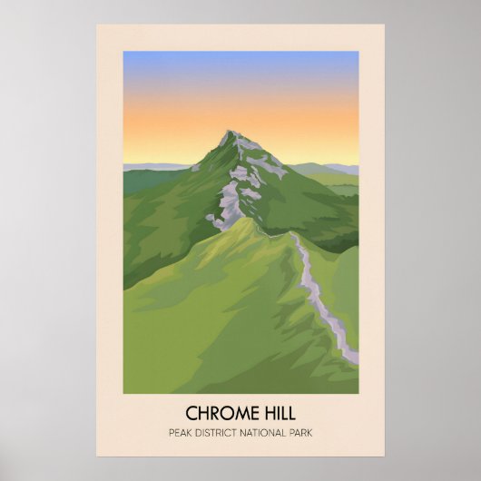 Chrome Hill Peak District Reisposter Poster (Voorkant)