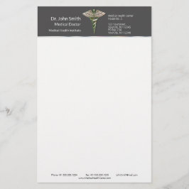 Chrome Holografisch 3D Medisch Caduceussymbool Briefpapier