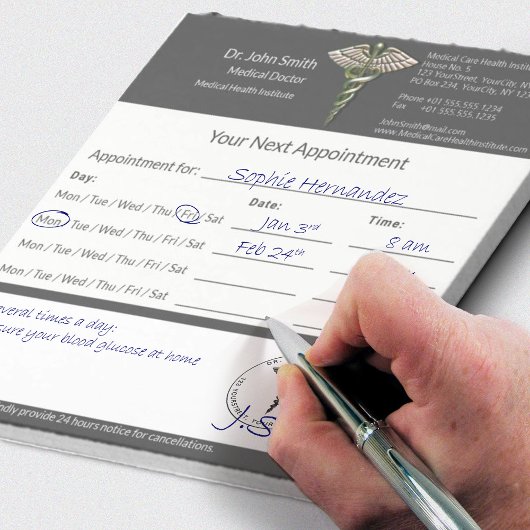 Chrome holografische 3D Caduceus medische afspraak Notitieblok