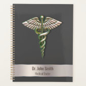 Chrome Holographic 3D Caduceus Medical Planner (Voorkant)