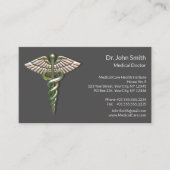 Chrome Holographic 3D Medical Caduceus Afsprakenkaartje (Voorkant)