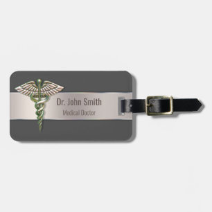 Chrome Holographic 3D Medical Caduceus Bagagelabel