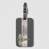 Chrome Holographic 3D Medical Caduceus Bagagelabel (Voorkant (verticaal))