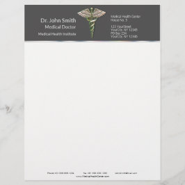 Chrome Holographic 3D Medical Caduceus Briefhoofd