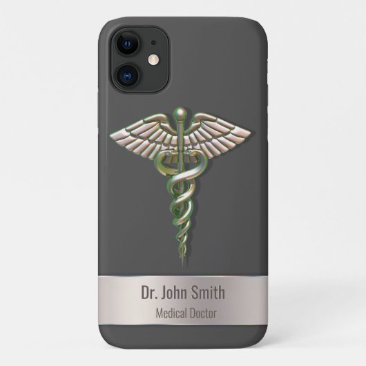 Chrome Holographic 3D Medical Caduceus Case-Mate iPhone Case (Achterkant)