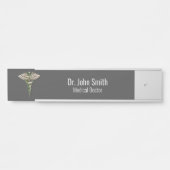 Chrome Holographic 3D Medical Caduceus Deurbordje (Voorkant)