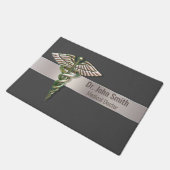 Chrome Holographic 3D Medical Caduceus Deurmat (Schuin)